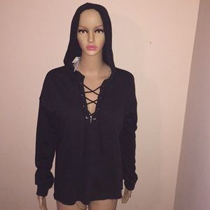 🇺🇸🇺🇸🇺🇸Lace up French terry hoodie 💥💥